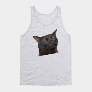 Tired Black Cat Meme Dissociated Funny Internet, Black cat zoning out Tank Top